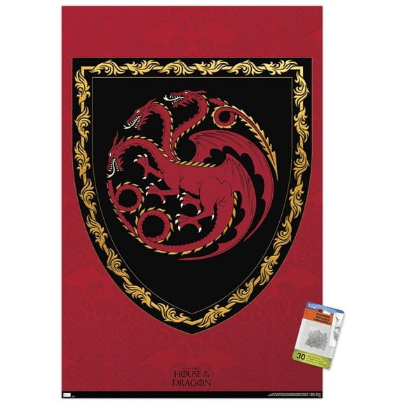 House of the Dragon - Shield Wall Poster with Push Pins, 22.375" x 34"