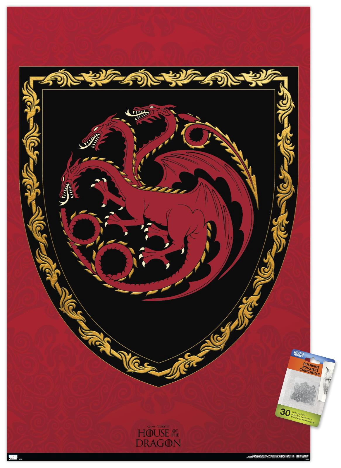 House of the Dragon - Shield Wall Poster with Pushpins, 22.375" x 34"