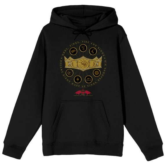House of the Dragon Targaryen Crown Men's Black Sweatshirt-3XL