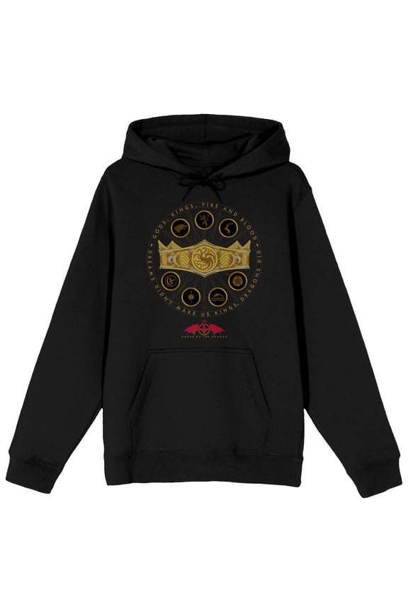 House of the Dragon Targaryen Crown Men's Black Sweatshirt-Large