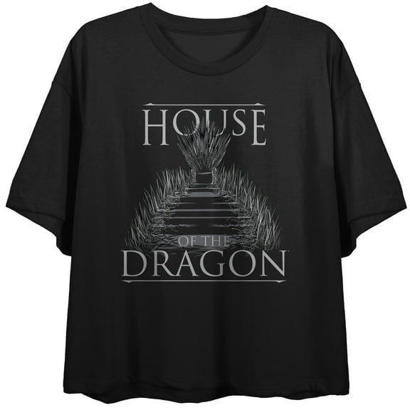 House of the Dragon Title Logo Women's Black Crop Tee-XS