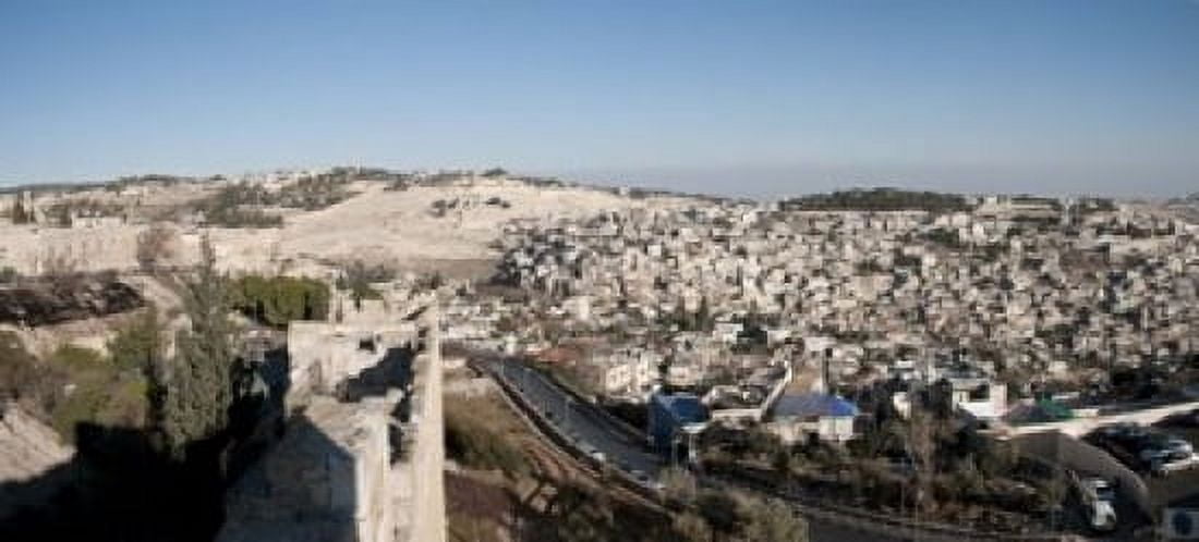 House on a hill Mount of Olives and City of David Jerusalem Israel Canvas Art - Panoramic Images (15 x 7)
