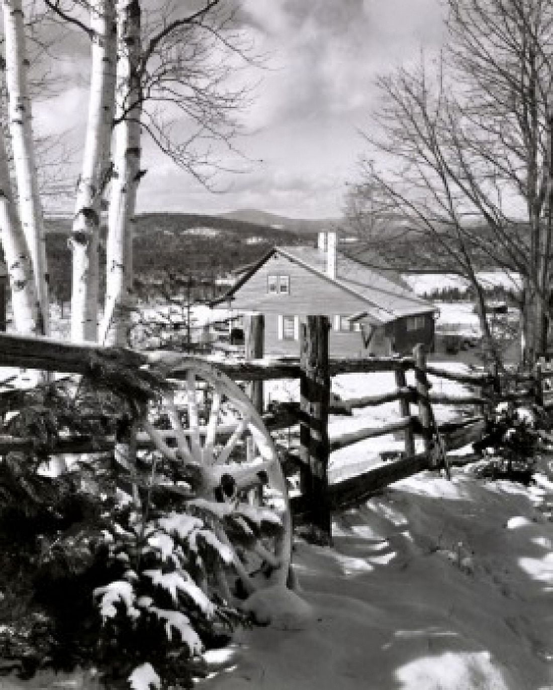 House on a snow covered landscape Canvas Art - (24 x 36)