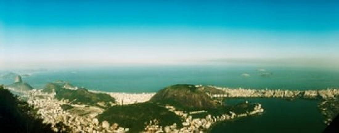 House on the coast from Corcovado Rio de Janeiro Brazil Canvas Art - Panoramic Images (15 x 6)