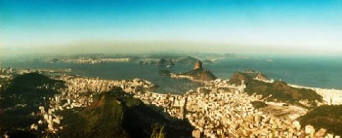 House on the coast from Corcovado Rio de Janeiro Brazil Canvas Art - Panoramic Images (30 x 12)