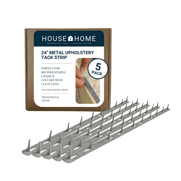 House2Home 24" Metal Upholstery Tack Strips for Hidden Edges, 5-Pack