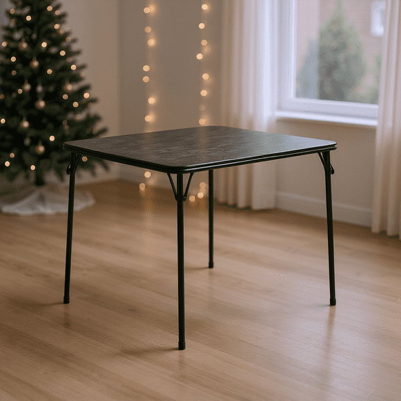 HouseInBox Folding Table for Holiday Buffet Parties, Extra Seating & Serving Space, Black