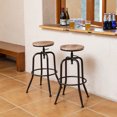 thumbnail image 1 of HouseInBox Industrial Bar Stools Set of 2 Adjustable Counter Height Bar Stools for Kitchen Island, Home Bar Furniture, Oak, 1 of 7