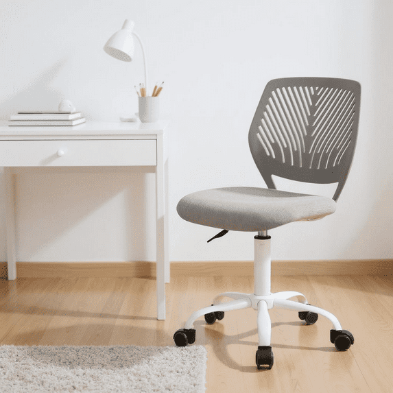 HouseInBox Teen Task Chair for Study Desk, Rolling Chair for Small Teen Room or Homework Corner, Gray