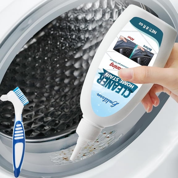 HouseMold Stain Remover Gel, Heavy Duty Washing Machine Cleaner for Washing Machine Seal, Refrigerator Strips, Home Sink, Kitchen, Showers, Household Grout Cleaner (8 Fl Oz (Pack of 1))
