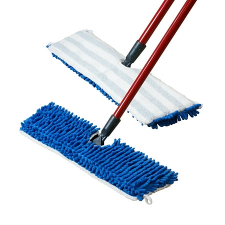 Houseables Flip Mop Refills, 3 Pack, 18 Inch, Dual-Action Microfiber Floor Mops Replacement Pads, Dry/Wet, Machine Washable, Double Sided Velcro Flat Sponge, 18" L X 6" W, All Surface