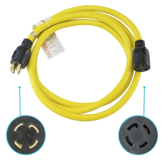 Houseables Generator Cord, Extension Cord, L14-30, 30 Amp, 125-250v, 10 ft