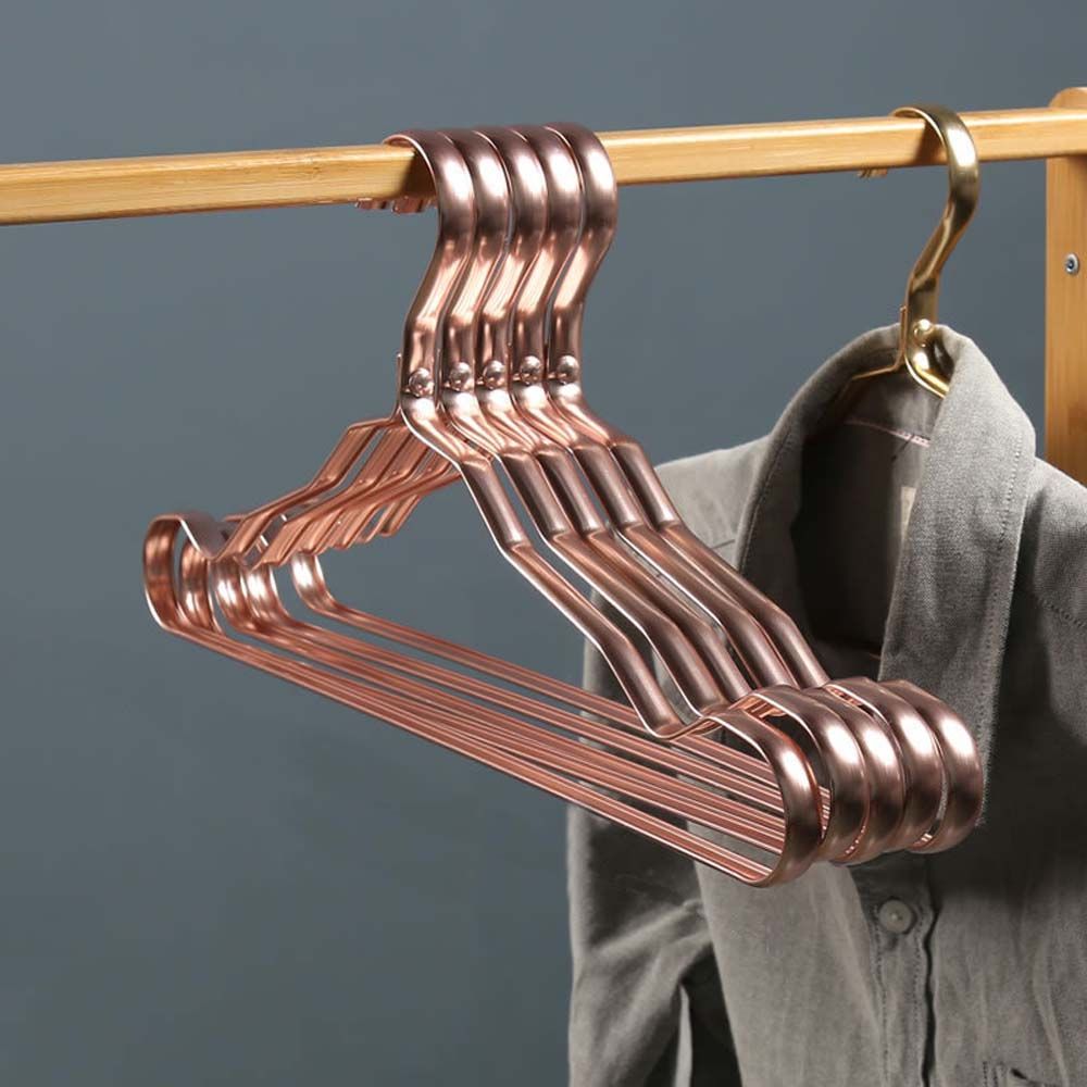 Red Clothes Rack Household 10Pcs Laundry Storage Anti-slip Organizor Wardrobe Space ...