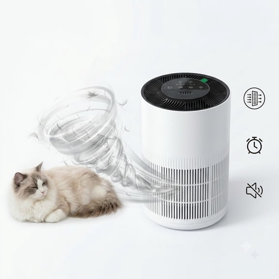 Home Air Purifiers 800 sq ft HEPA Air Purifier, White