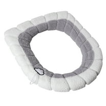 Household All-Season Toilet Seat Cover with Handle, Thickened Knitted Winter Toilet Ring, Washable & Stretchable Design, Universal Fit for Round & Rectangular Seats, Soft & Breathable