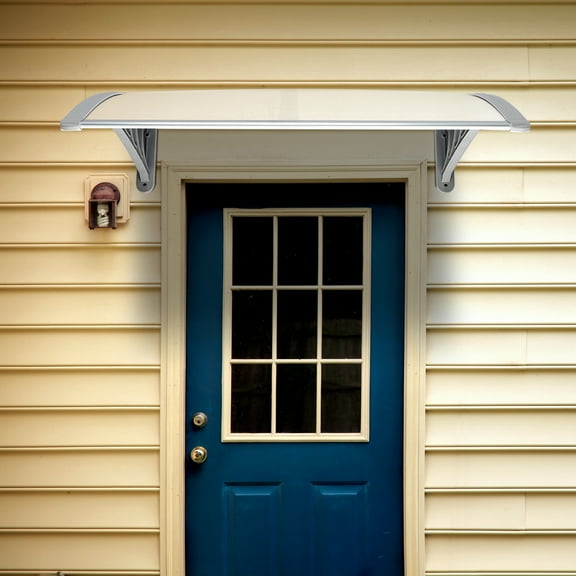 Household Application Door & Window Rain Cover Eaves Canopy White & Gray Bracket