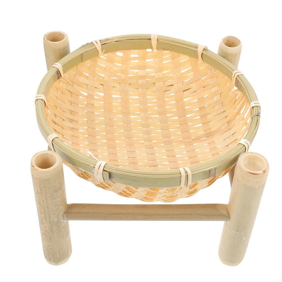 Greenadscape Bamboo Woven Basket Assorted Color Homeowners Kitchen Storage 1 Set 6.7X6.7X4.3in