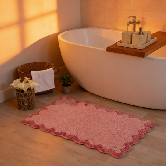 Household Bathroom Floor Mat,Water-Absorbent High-Pile Wool Rug with Stain-Blocking Technology,Soft and Durable Non-Slip Mat for Bathroom and Kitchen,Advanced Protection for Busy Home Spaces-C