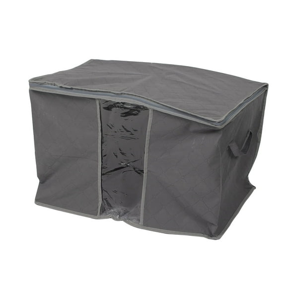 Household Blanket Pillows Quilts Clothes Beddings Zip Lock Storage Bag Organizer Container Gray 58 x 35 x 40cm