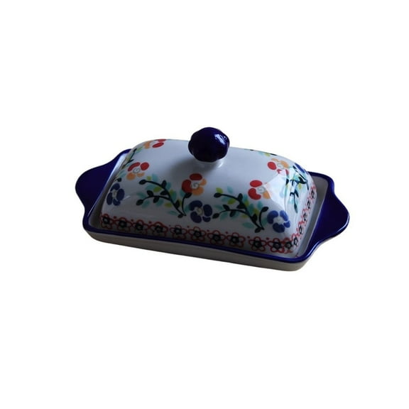 Household Ceramic Butter Dish Pastry Dish Afternoon Tea Butter Dish Underglaze Color Rectangular Butter Dish