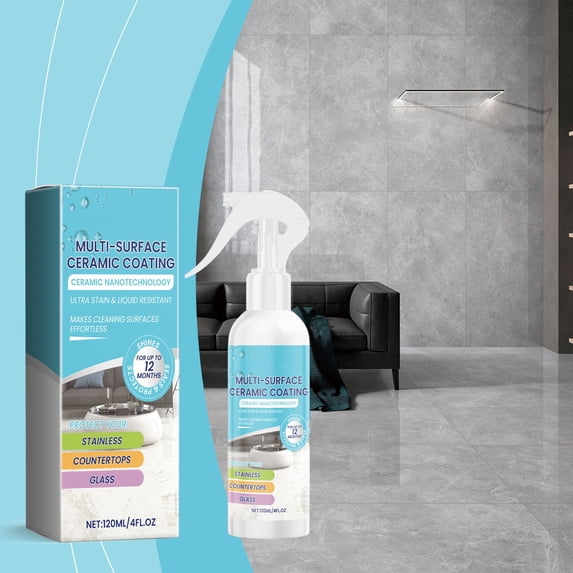 Household Ceramic Tile Coating Spray,Tile Cleaning Polishing Agent,Tile Wax Dirt Remover,Indoor Floor Tile Cleaner,Multi Surface Ceramic Care Spray,Tile Brightening Coating