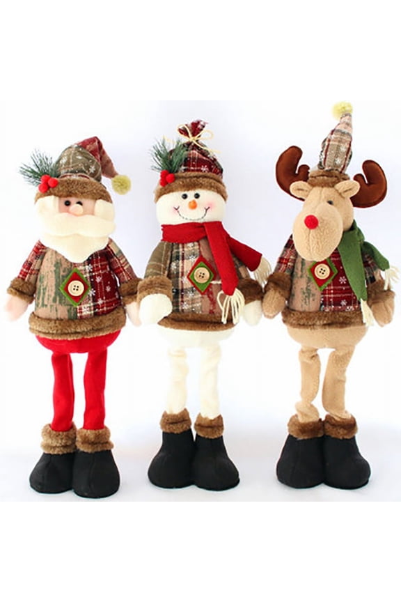 Household Christmas Decoration Dolls Santa Claus Elk Snowman Window Decoration Christmas Supplies