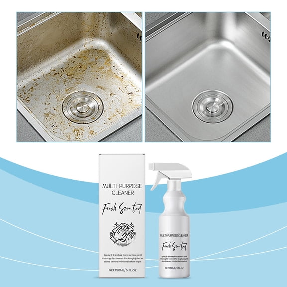 Household Cleaner All Purpose Cleaner, Mild Hands-Free Multi-Scene Kitchen and Bathroom Decontamination Spray, 150ml for Countertops And Tiles, Gentle Surface Cleaner