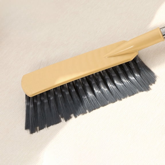 Household Cleaning Brush 15.7in Long Handle Carpet & Upholstery Cleaner - Electrostatic Pet Hair Removal, Lint & Dust Tool for Sofa, Curtains, Rug - Lightweight Plastic with Soft Bristles, Yellow
