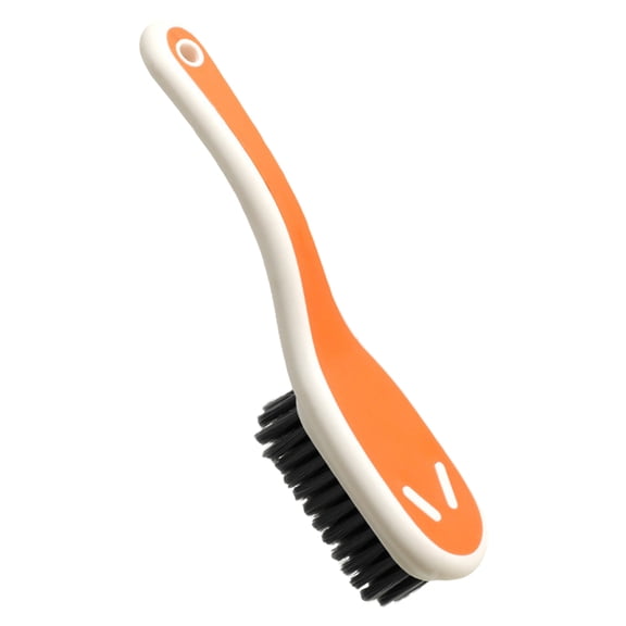 Household Cleaning Brush, Soft Bristle Laundry Brush, Shoe Stain Remover Brush, Comfort Grip Nylon Brushes for Fabric Clothes Carpet Floor, Multifunctional Color-Block Scrub Brush,Orange L-1Pcs
