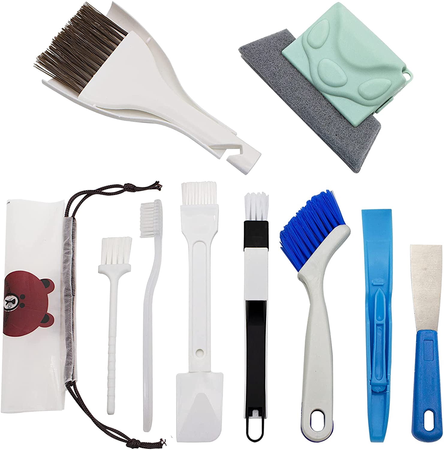 Household Cleaning Brushes 10-Piece Set Window Crevice Cleaning Tool ...