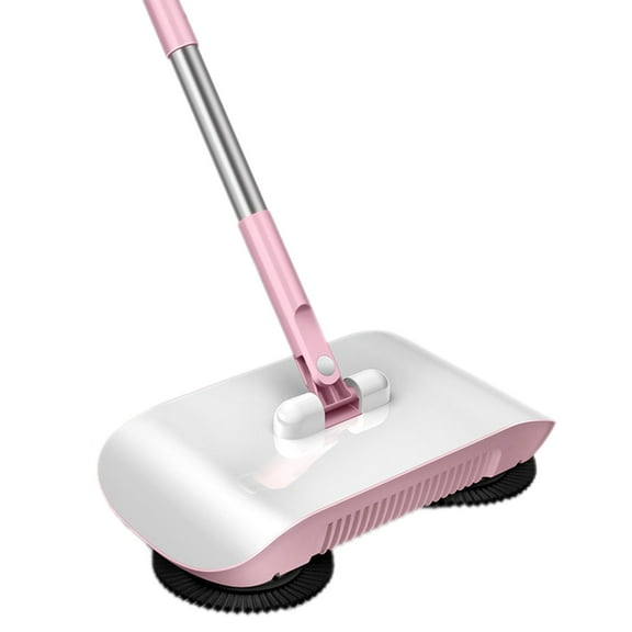Household Cleaning Device, Hand Pushed Sweeper, 2 in 1 Broom, Mop Receptacle Hand Push Type Floor Cleaner