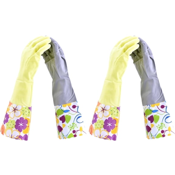 G & F Products Gloves Reusable Viscose Lining Cleaning Gloves Pair with Household Gloves, 4 Pairs Small
