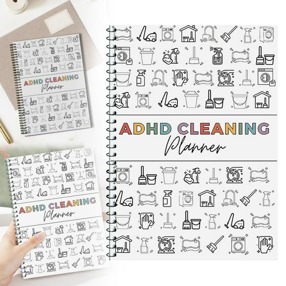 Household Cleaning Planner With Daily Weekly Monthly Task Checklist For Home Organization - 21x14cm