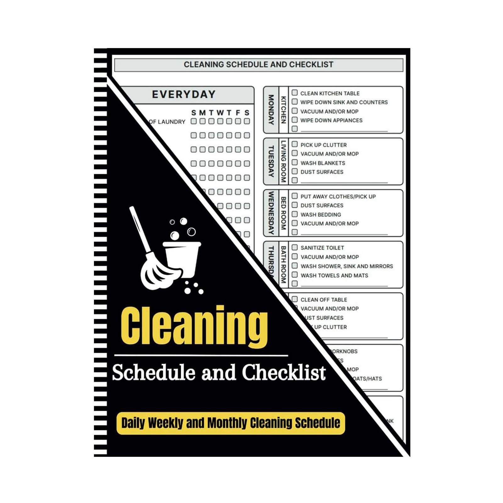 Household Cleaning Schedule Reusable Daily Schedule Memo Checklist