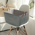 thumbnail image 1 of Household Clothes Basket, Snacks Sundries Storage, Rattan Woven, Large Capacity, Open Top, Modern Minimalist, Kids Room, Laundry Organization, Fabric Storage Hamper TOPLIU, 1 of 8