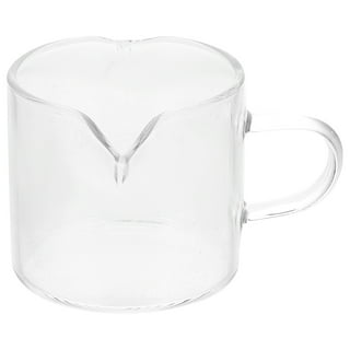 Crystalia Creamer Pitcher with Handle and Lid, Small Glass Body and  BPA-Free Plastic Lid, Mullti Purpose Pourer, 7 Ounces