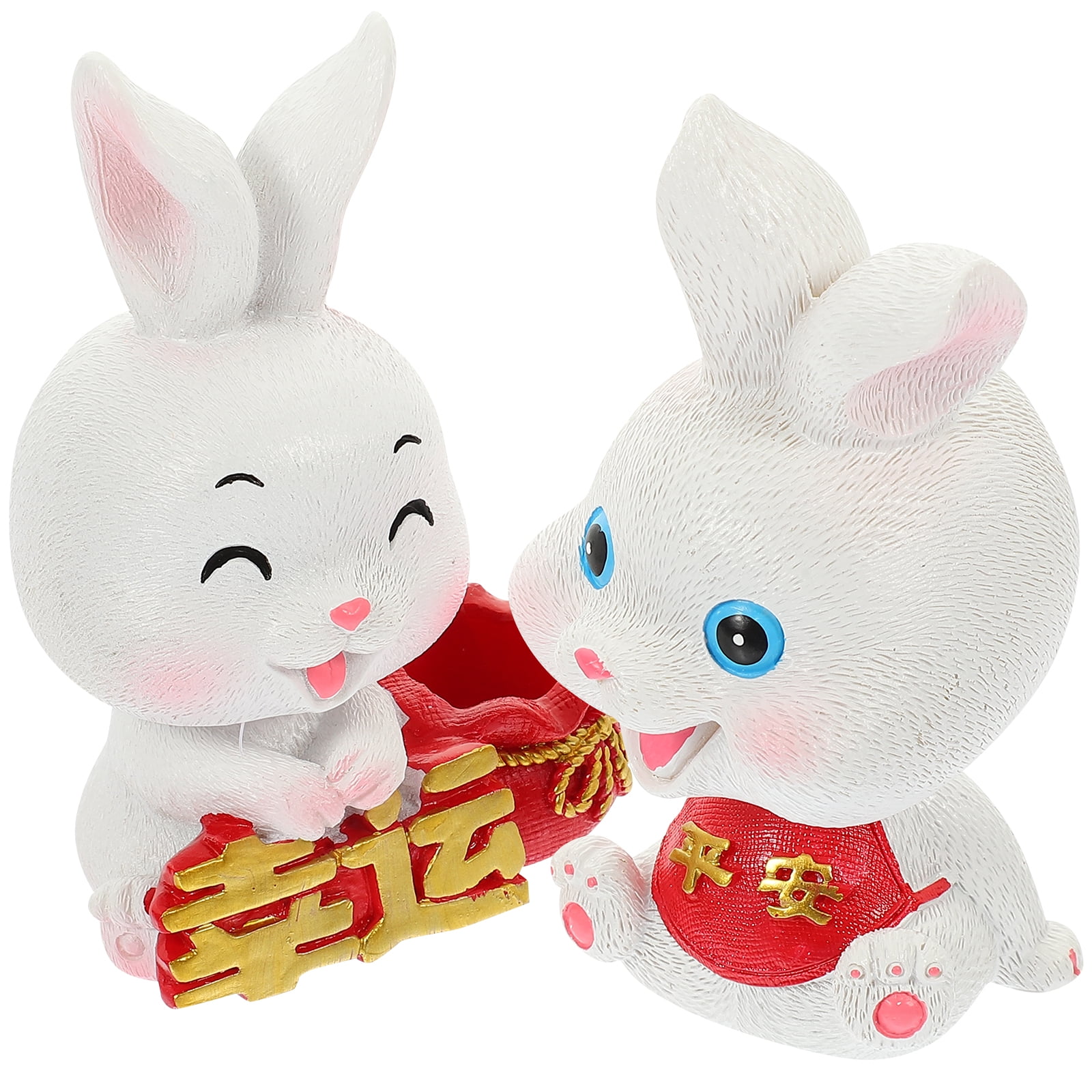 Household Decor Home Accents Bobble Head Rabbit Ornament Chinese Zodiac