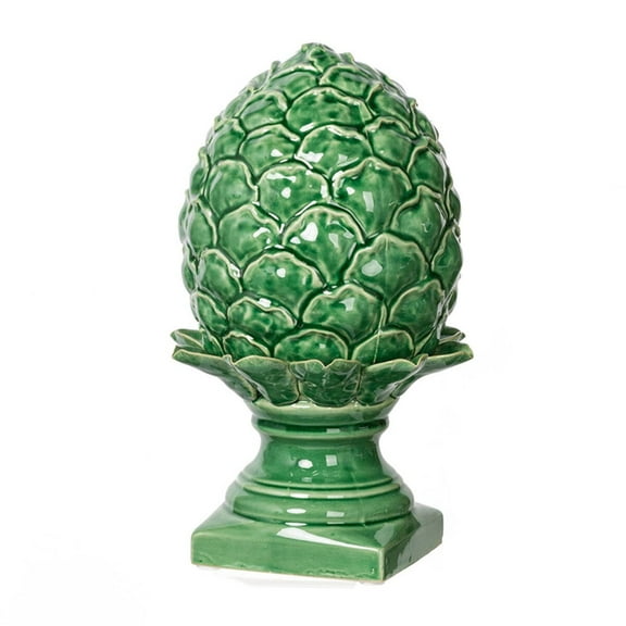 Household Decor Items 7.5x7.5x12" Helsa Blooming Artichoke Accent, Large-Green,Bathroom Accessories
