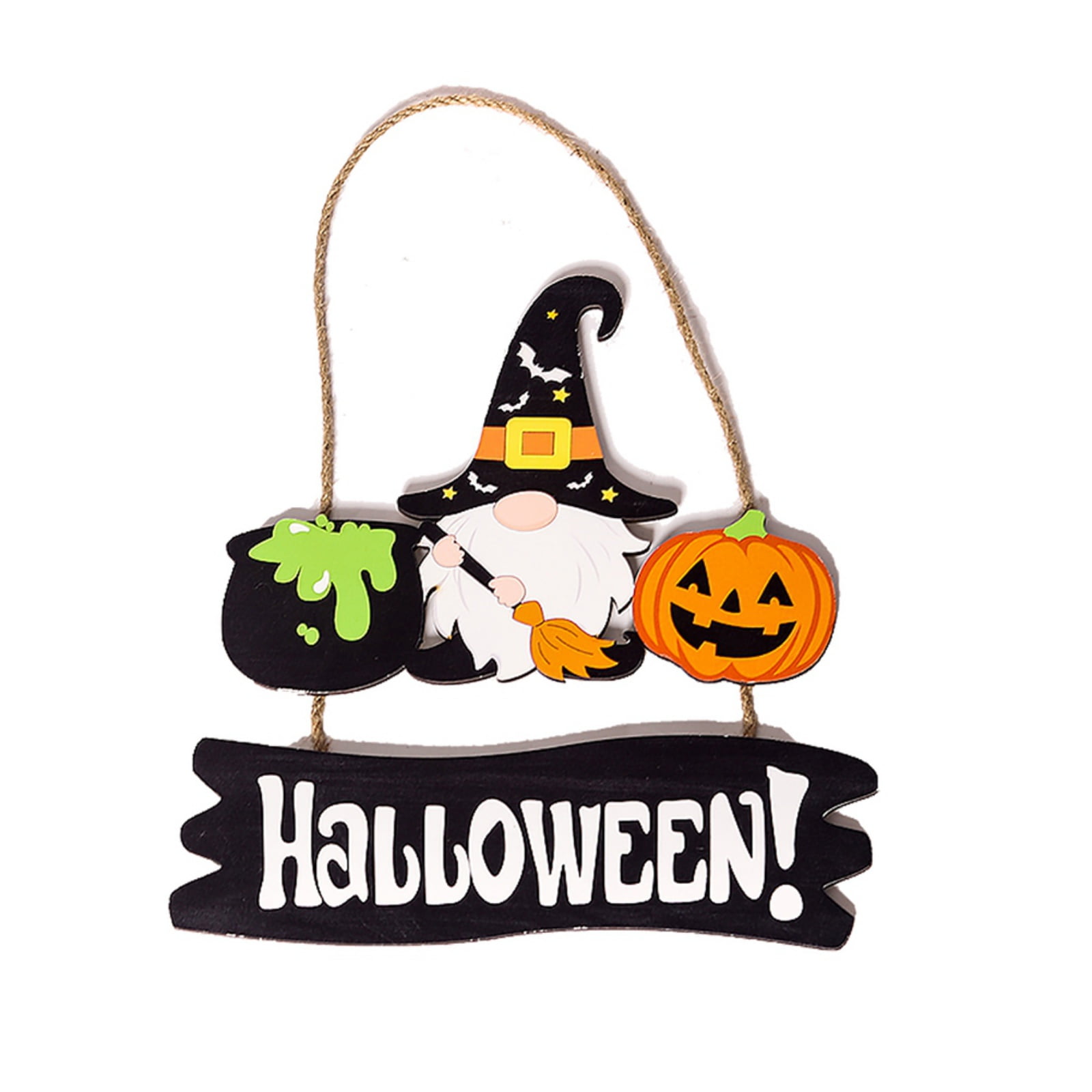 Pumpkin Wood Hanging Ornament Halloween Sign for Door Wooden Door Sign