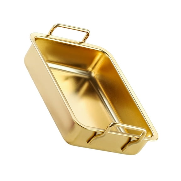 Household Deepen Roasting Pan Rectangle Oven Cake Tin with Handle Stainless Steel Oven Tray for Casseroles Brownies