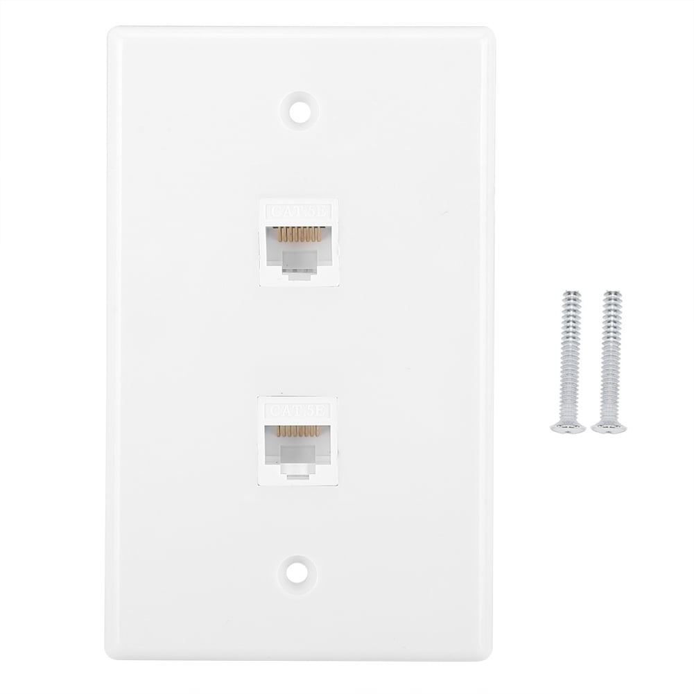 Household Double CAT6 White Wall Plate Panel for Hotel Office Building ...