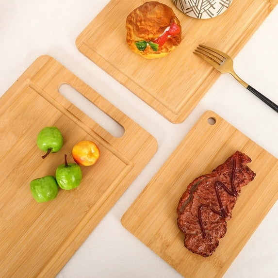 Household Double-Sided Bamboo Chopping Board — Reversible Cutting Board for Kitchen, Heavy Duty Wood Board for Meat Vegetables Cheese with Easy Clean Surface