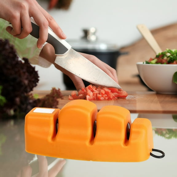 Household Double-sided Knife Sharpener, with Non-slip Base, Polishing Grinding Tool, for Kitchen Knives Camping Knives, Easy to Use