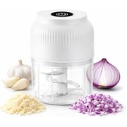 Household Electric Garlic Crusher, 2026 New Mini Electric Food Chopper 300ml, Silent USB Rechargeable Food Processor, Small Garlic Chopper Mincer Portable Kitchen Helper White