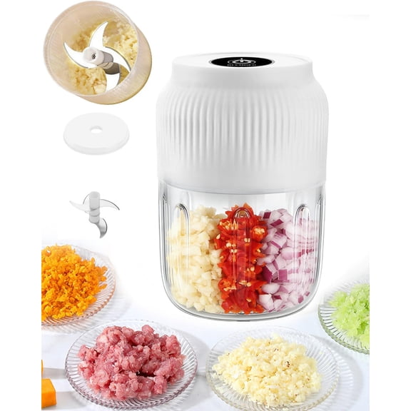 Household Electric Garlic Crusher, Cordless Mini Electric Garlic Chopper, Rechargeable Food Processor, Vegetable Chopper Blender, Chops in Seconds, No More Garlic Hands for Easy Food Prep