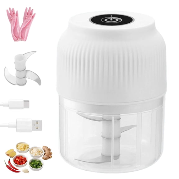 Household Electric Garlic Crusher, Electric Garlic Chopper, Usb Rechargeable Chopper With Stainless Steel Blades, One-Touch Mini Kitchen Helper, Easy To Clean, For Vegetables