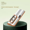 thumbnail image 1 of Household Electric Knife Grinder Automatic Fast Knife Grinder Kitchen Multifunctional Kitchen Knife Scissors Small Knife Grinder (Orange), 1 of 7