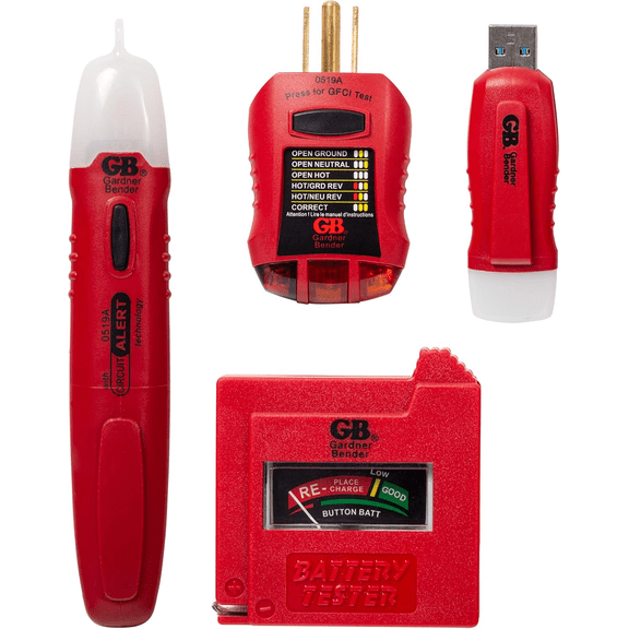 Household Electrical Tester Kit; Battery, GFCI, Non-Contact Voltage, and USB Tes