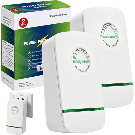 Household Energy-Saving Device, Power Plug Pro 2026 Updated Design, Energy Saver Plug-in Power Box with US Plug for Homes and Offices,2pcs