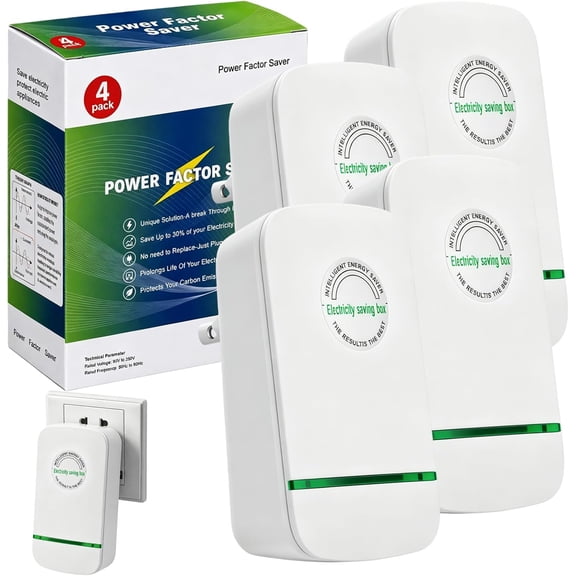 Household Energy-Saving Device, Power Plug Pro | Energy Saver Plug-in Power Box with Us Plug 2026 Updated Design, Compatible with 90–250v Input Range, for Homes and Offices (4PCS)